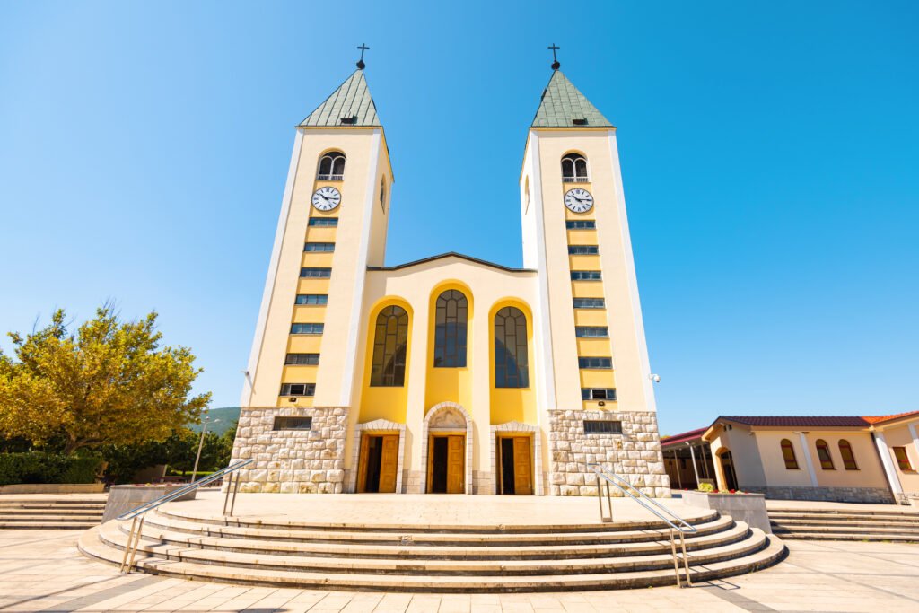 old historical church in medjugorje in bosnia and herzegovina.