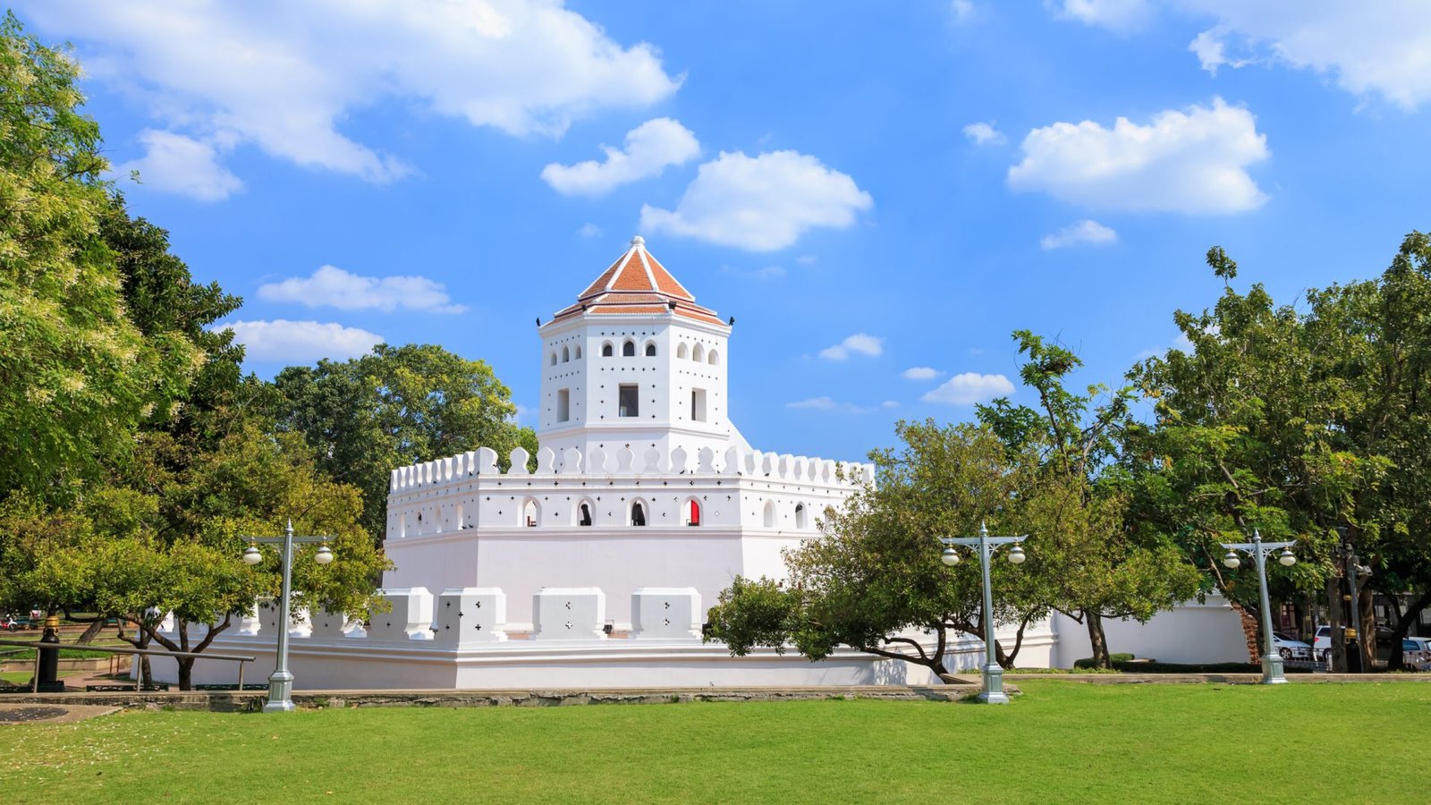 phra sumen fort and park near grand palace in bangkok, thailand